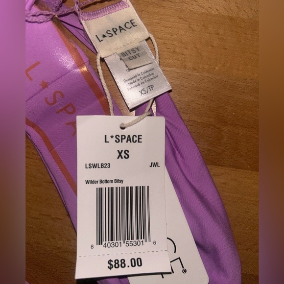 L*Space Purple Jewel Wilder Bikini Bottom Size XS - Picture 6 of 6
